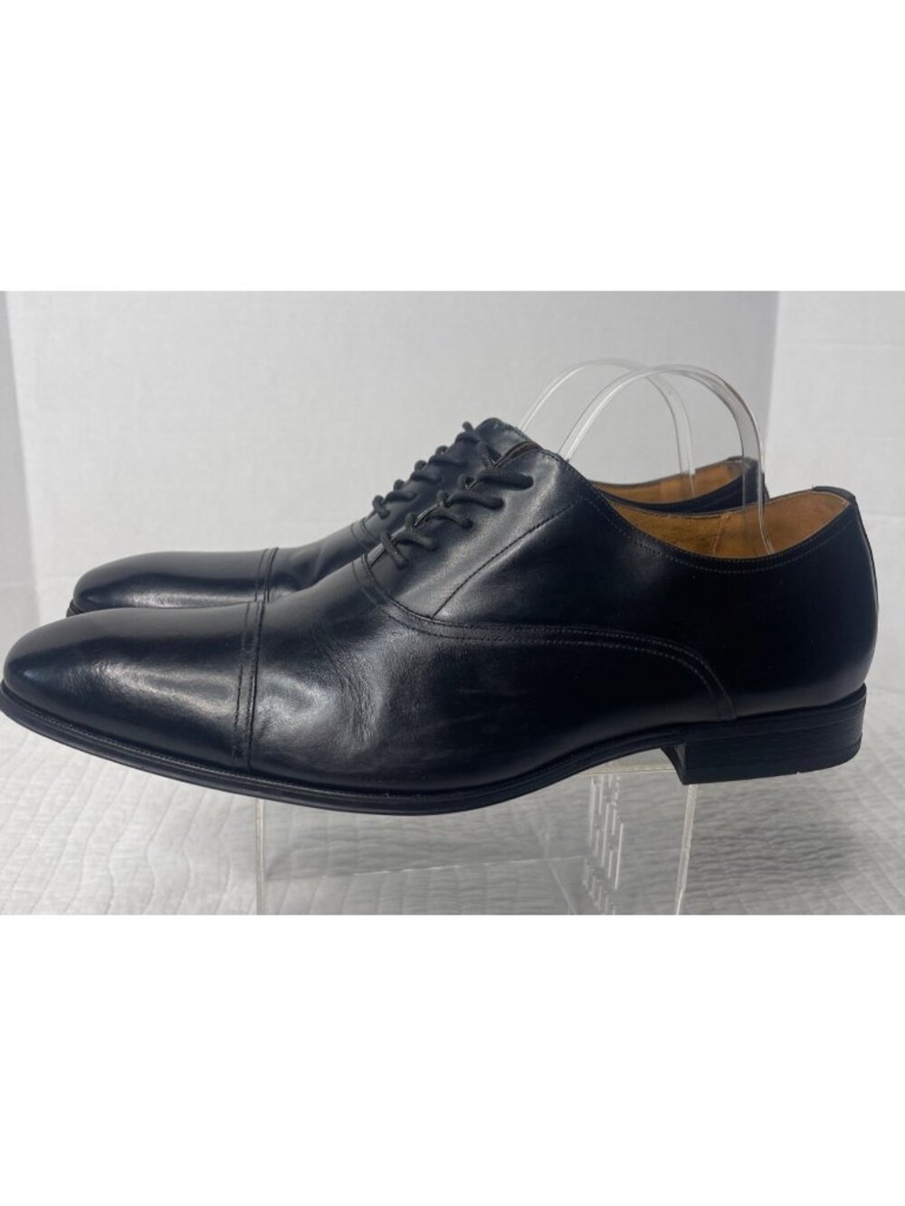 Florsheim Black Leather Mens Corbetta Cap Toe Oxford Dress Shoes 13D Office - Picture 2 of 9